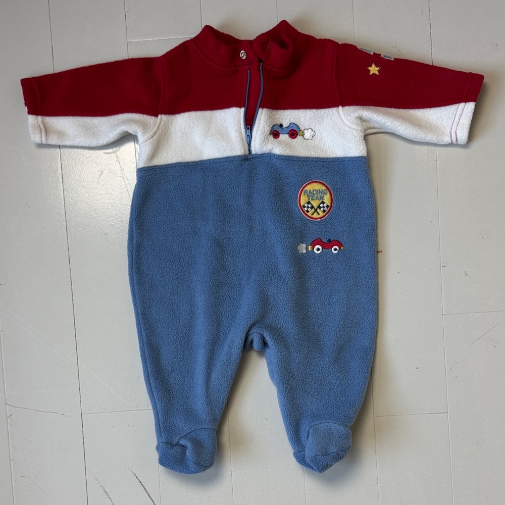 Basic Editions Red and White Baby Onesie